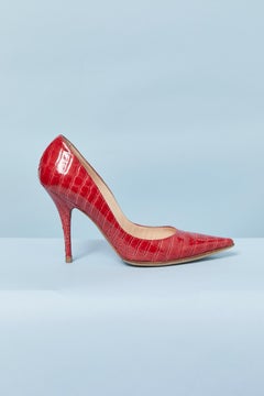 Red leather pump CASADEI