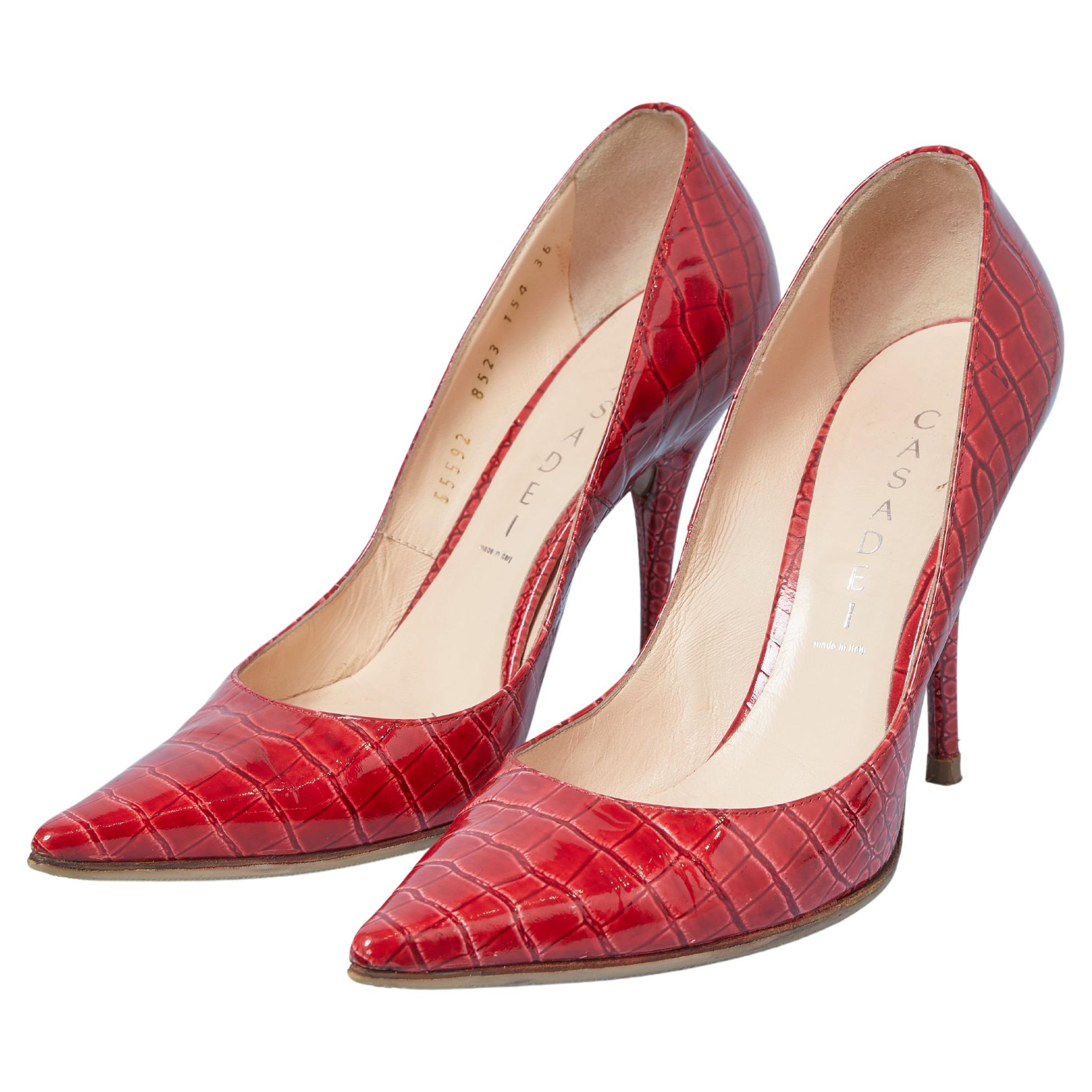Escarpin en cuir rouge CASADEI