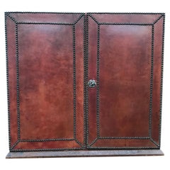 Red leather studded trunk