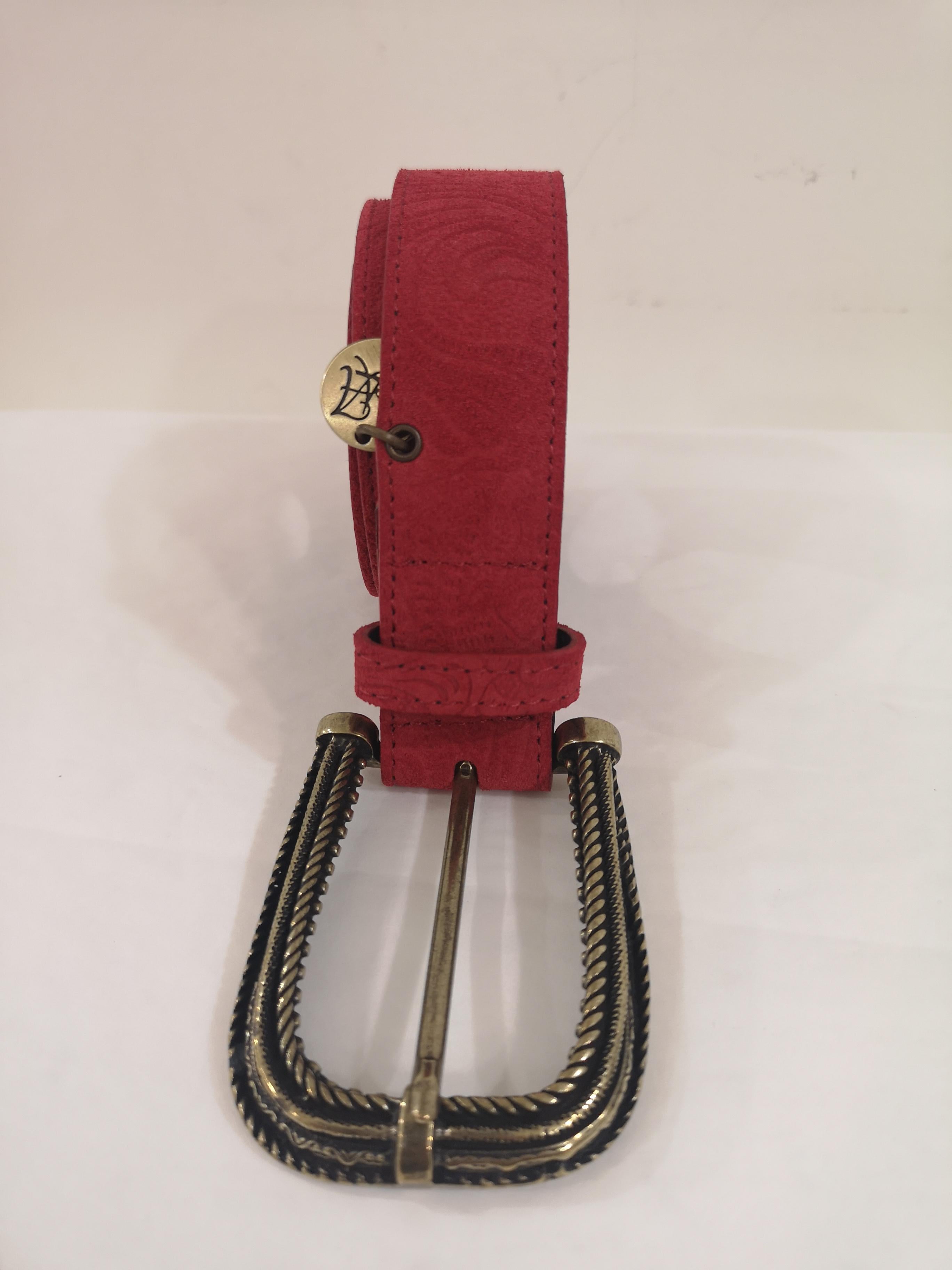 Women's or Men's Red leather suede belt NWOT