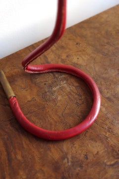 Red Leather Table Lamp