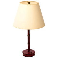 Red Leather Table Lamp