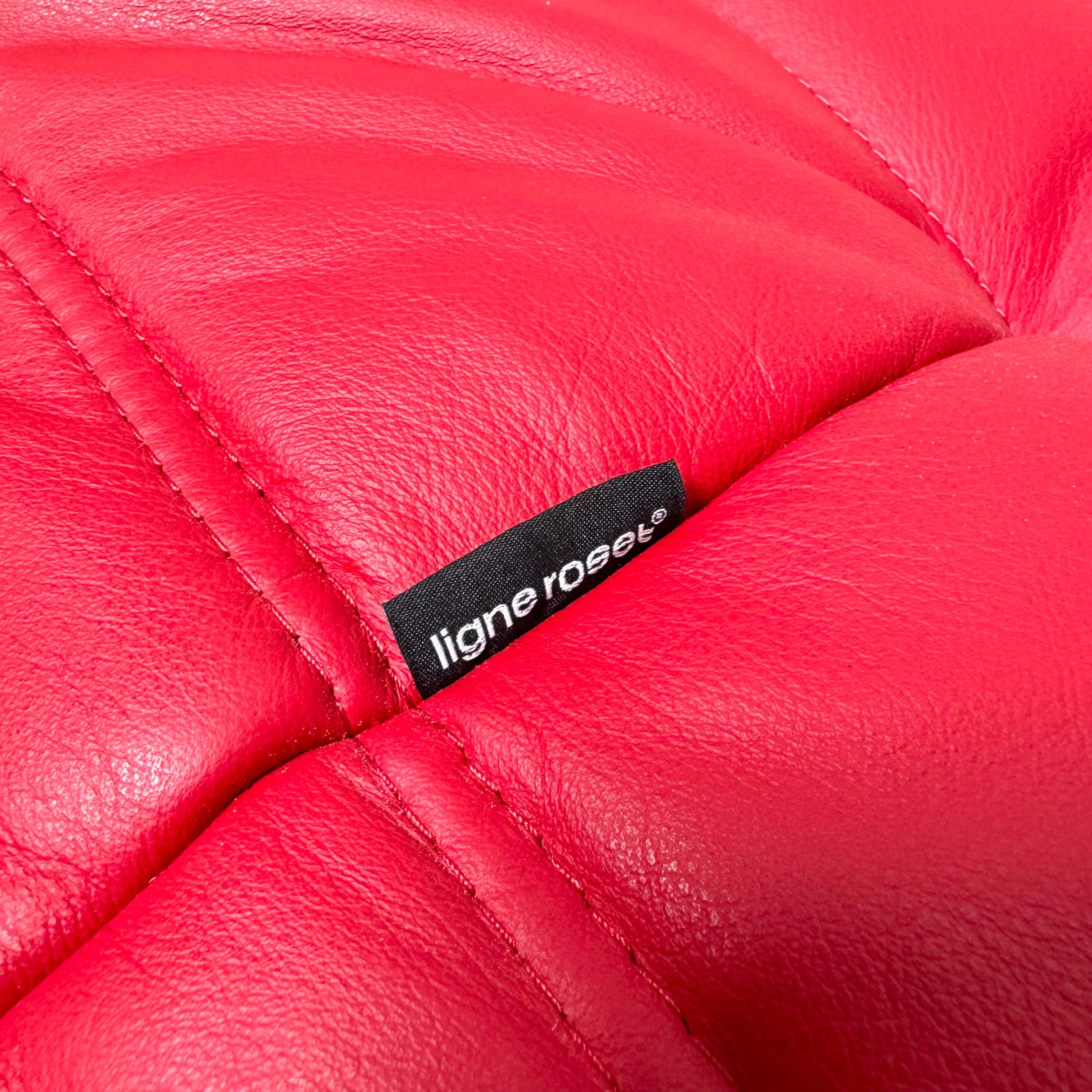 Red Leather Togo Suite by Michel Ducaroy for Ligne Roset, 1990s 9