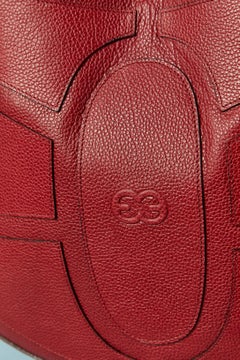 Red leather top handle bag ESCADA