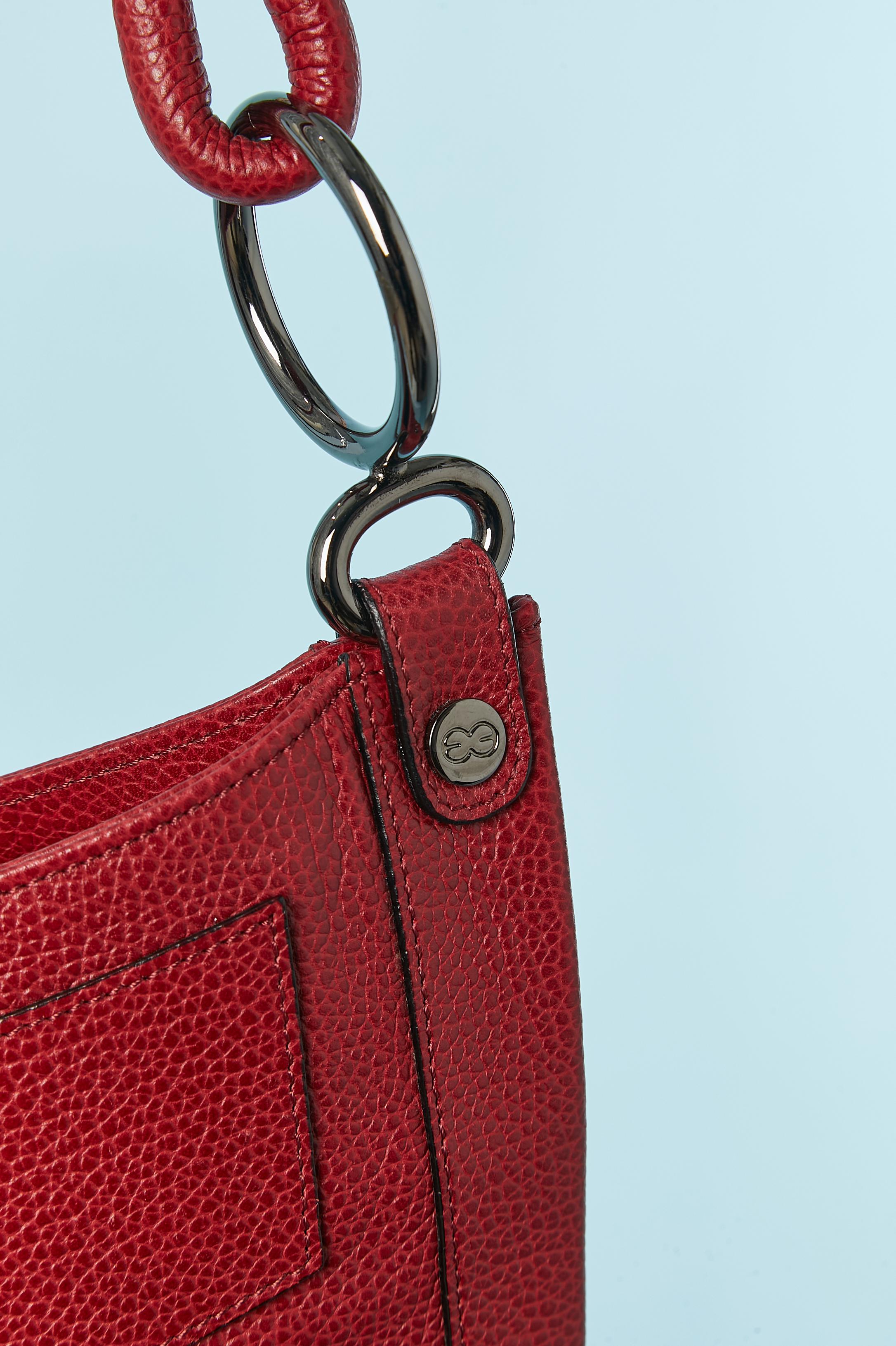 Bolso de asa superior de piel roja ESCADA Rojo en venta