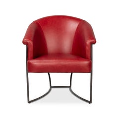 Red Leather Tub Chair