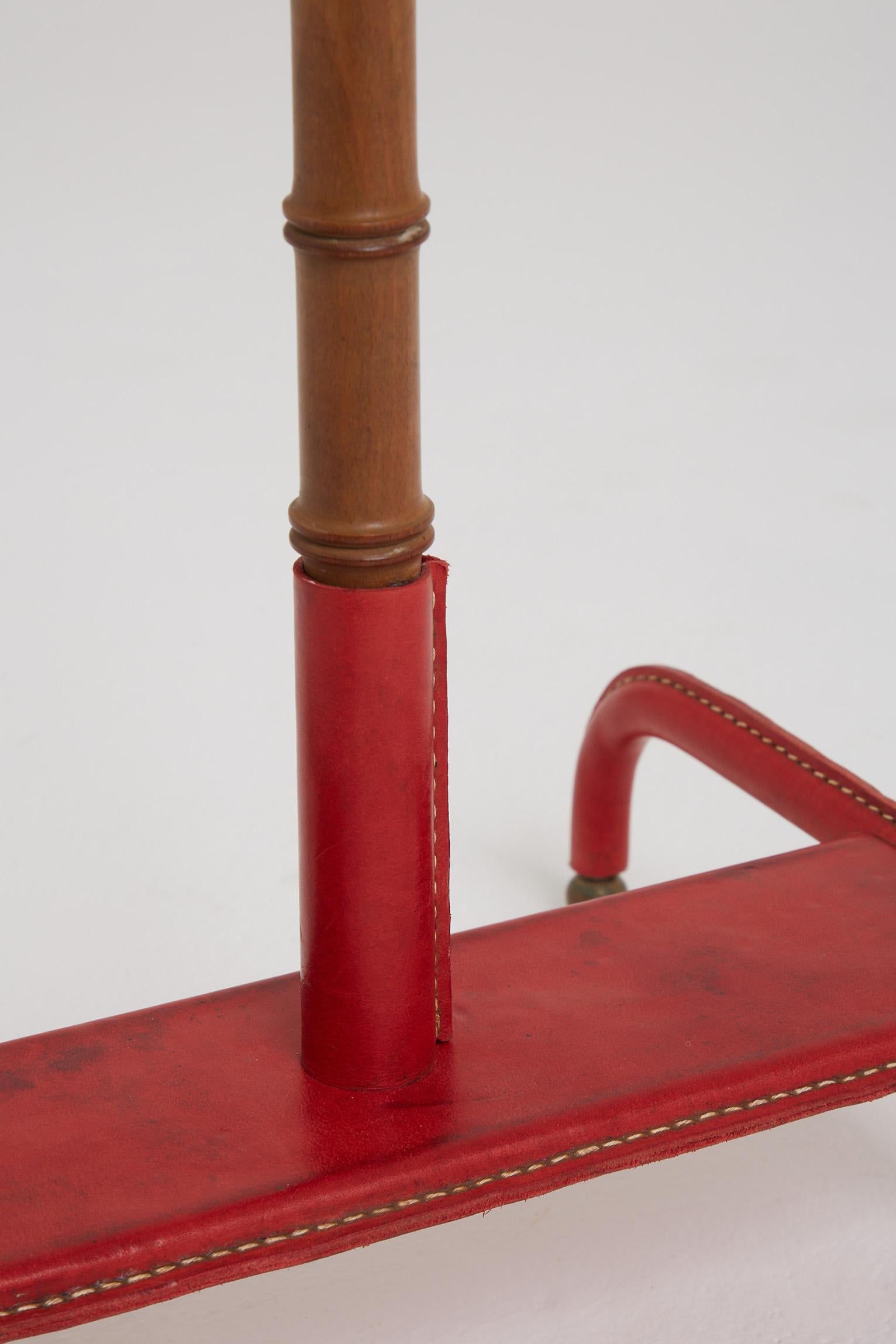 Red Leather Valet by Jacques Adnet (1900-1984) 3
