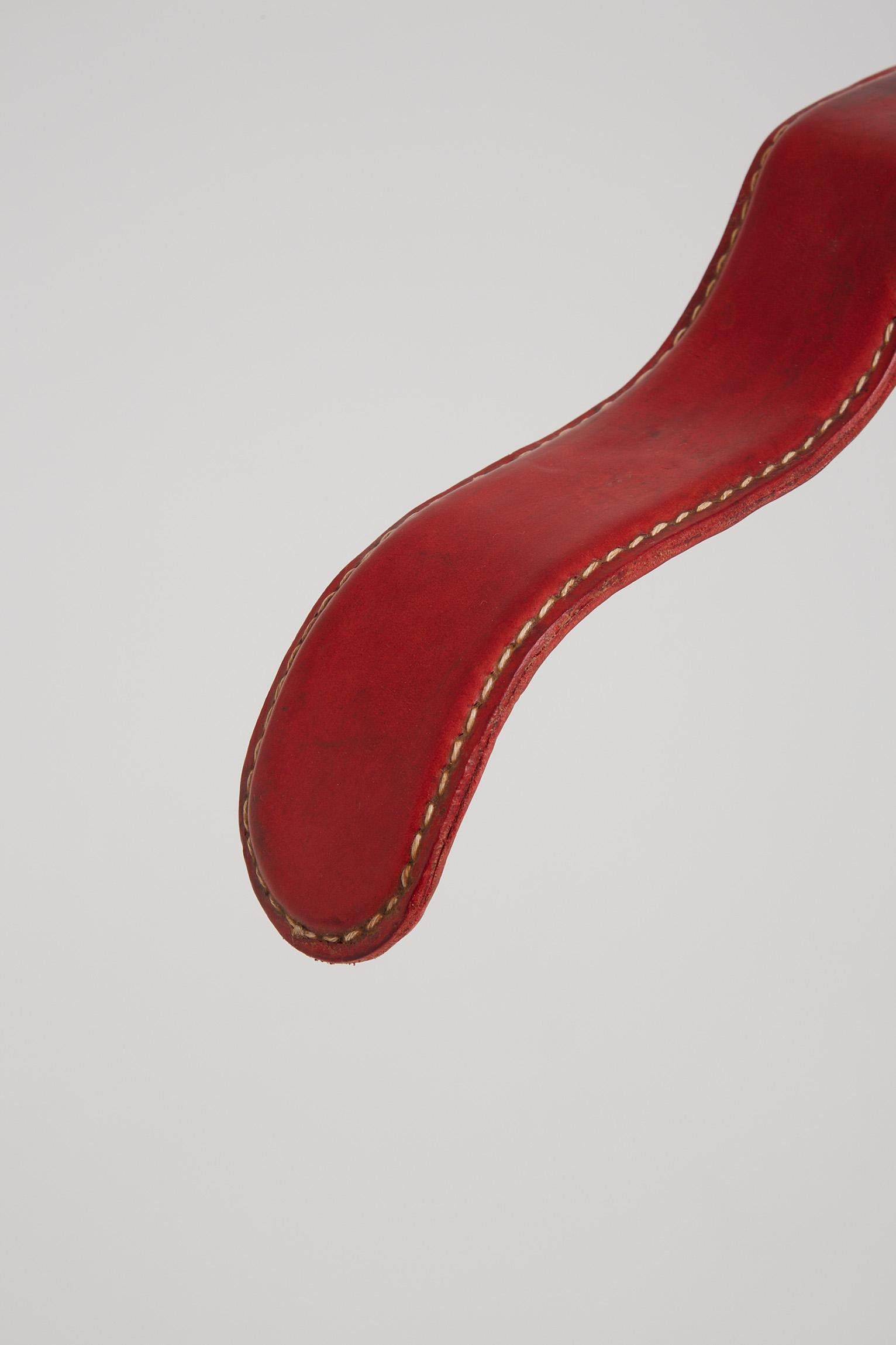 20th Century Red Leather Valet by Jacques Adnet (1900-1984)
