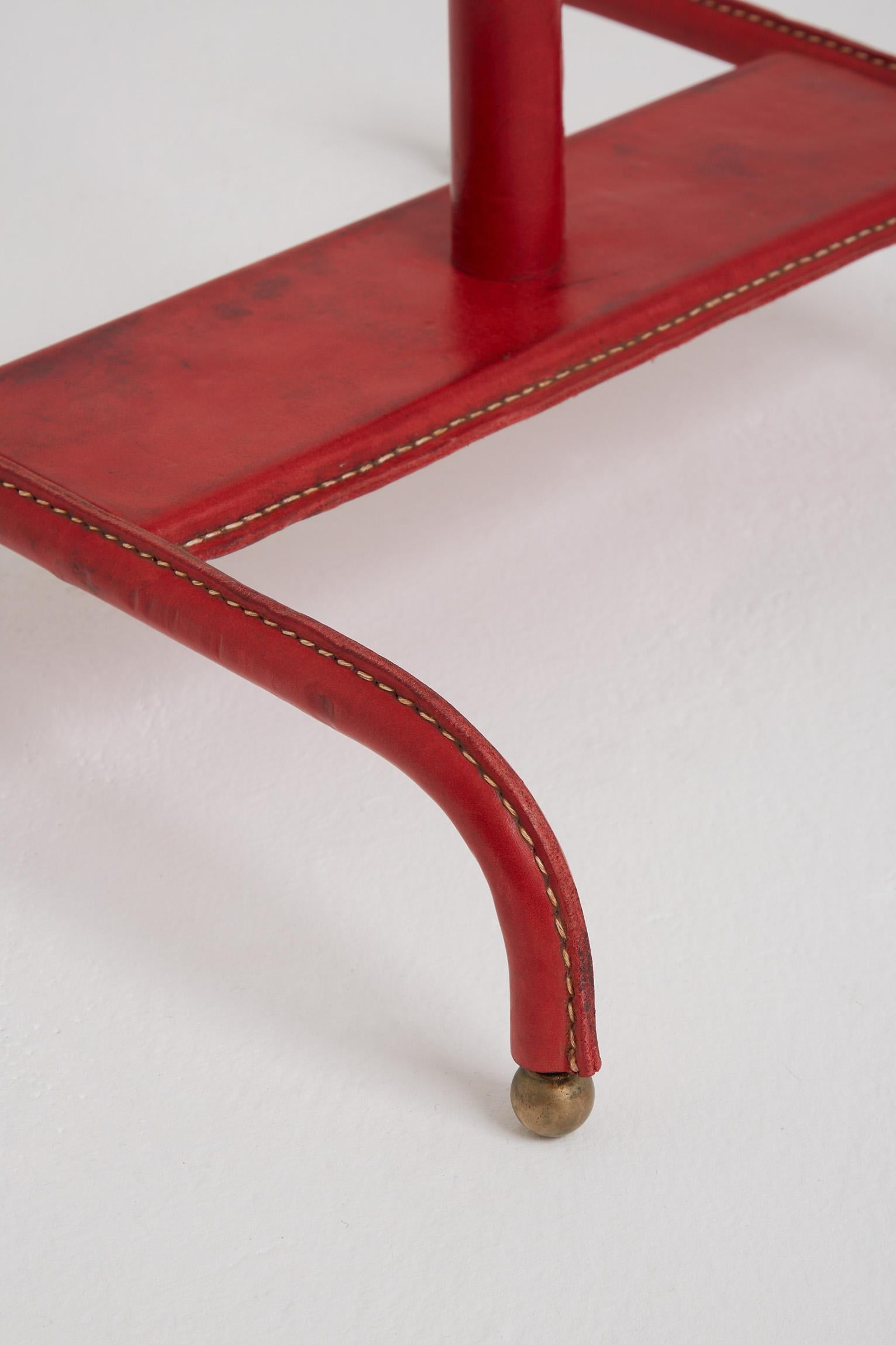Red Leather Valet by Jacques Adnet (1900-1984) 2