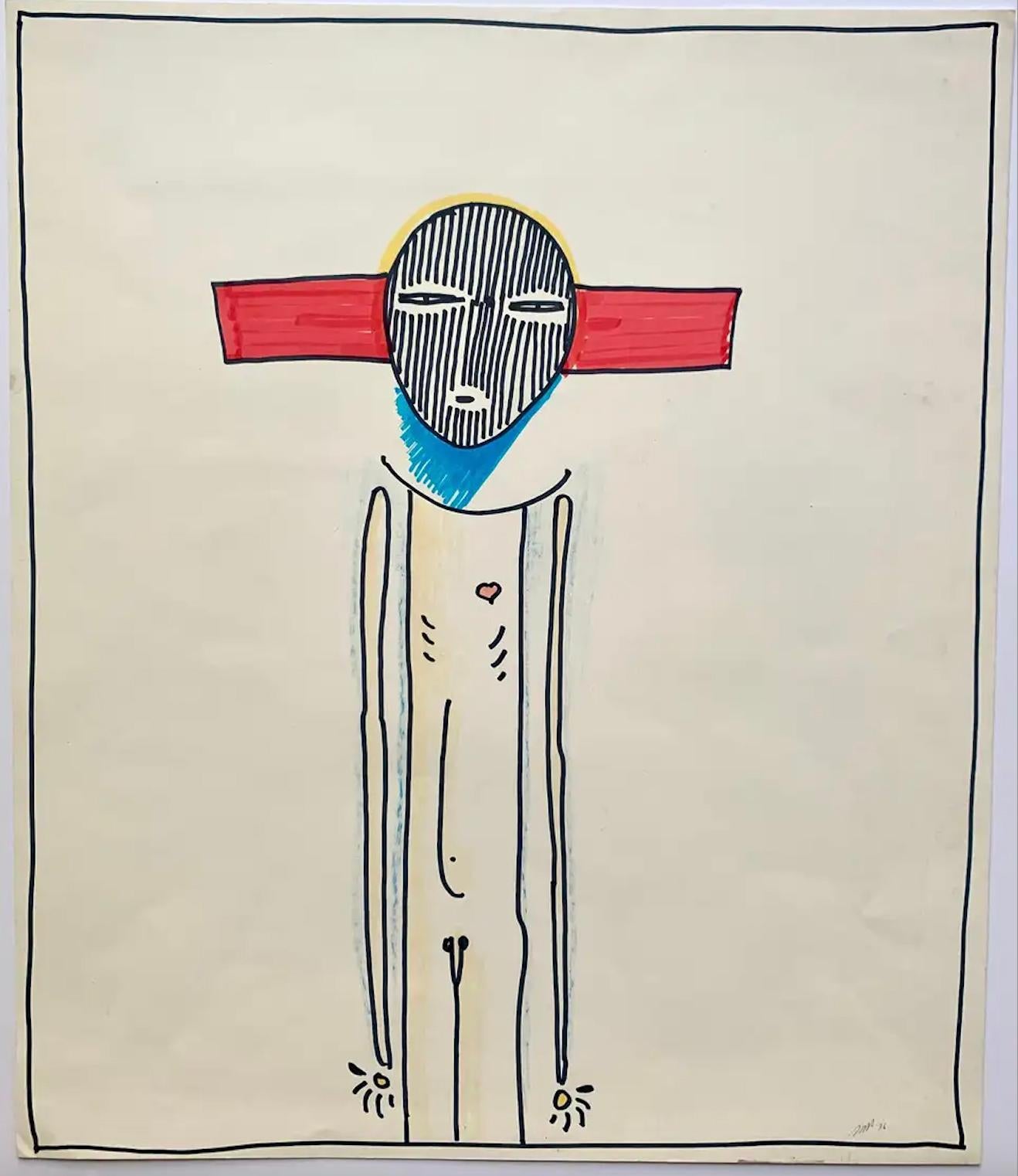 Mid-Century Modern 'Red Line Through' by Jack Hooper For Sale