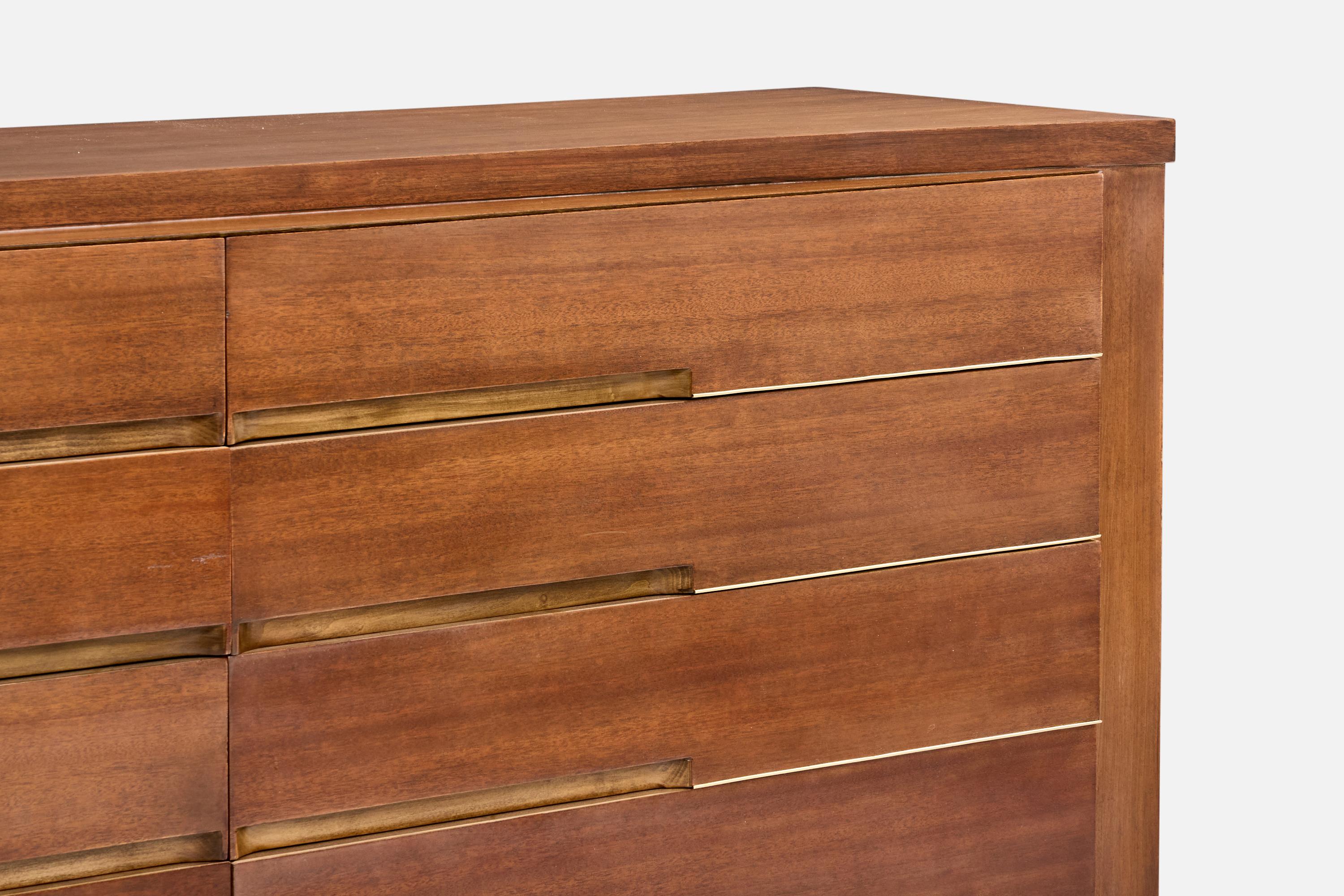 Americano Red Lion Furniture, Comò, Noce, USA, anni '50 in vendita