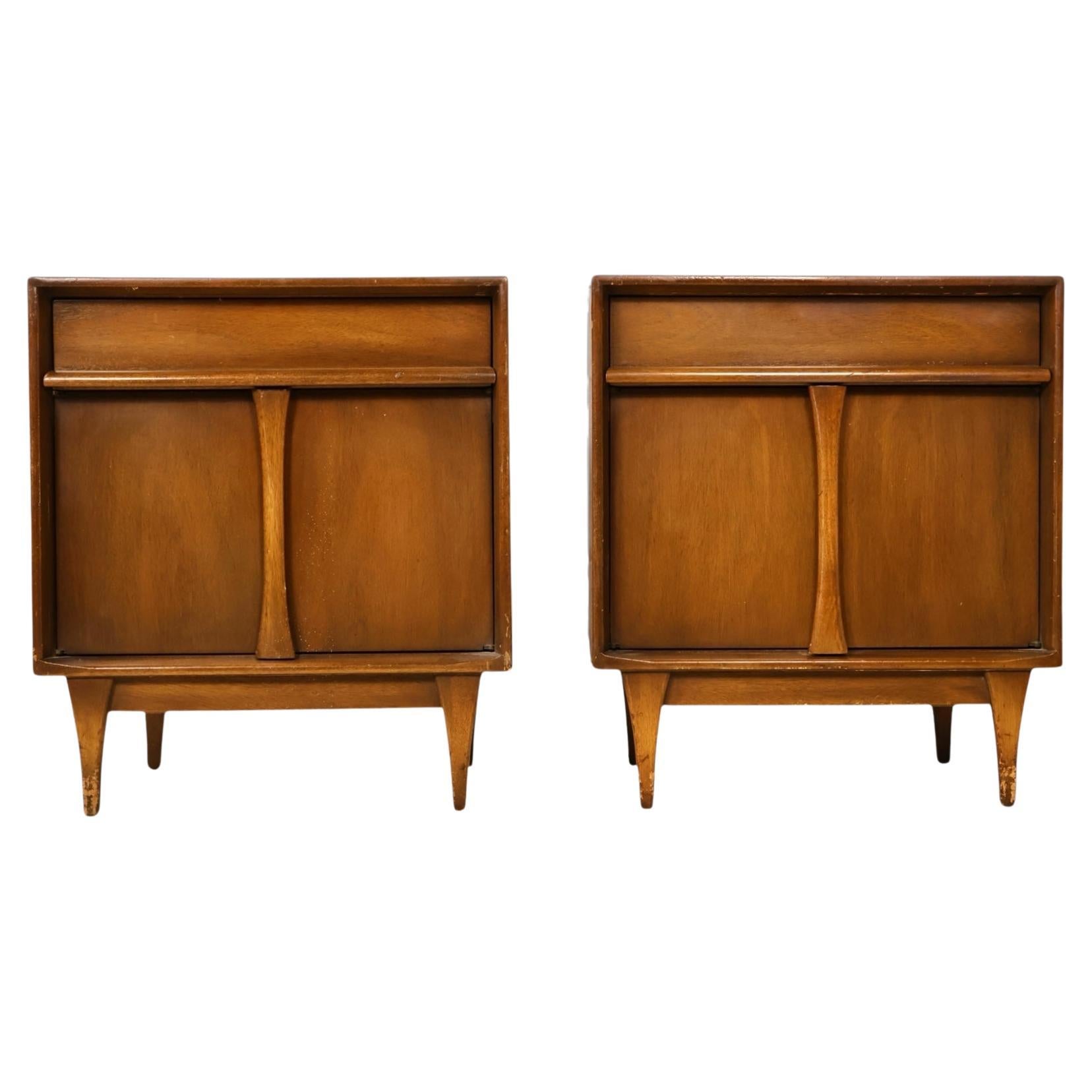 Red Lion Vintage Mid Century Modern Pair of Nightstands c. 1960s