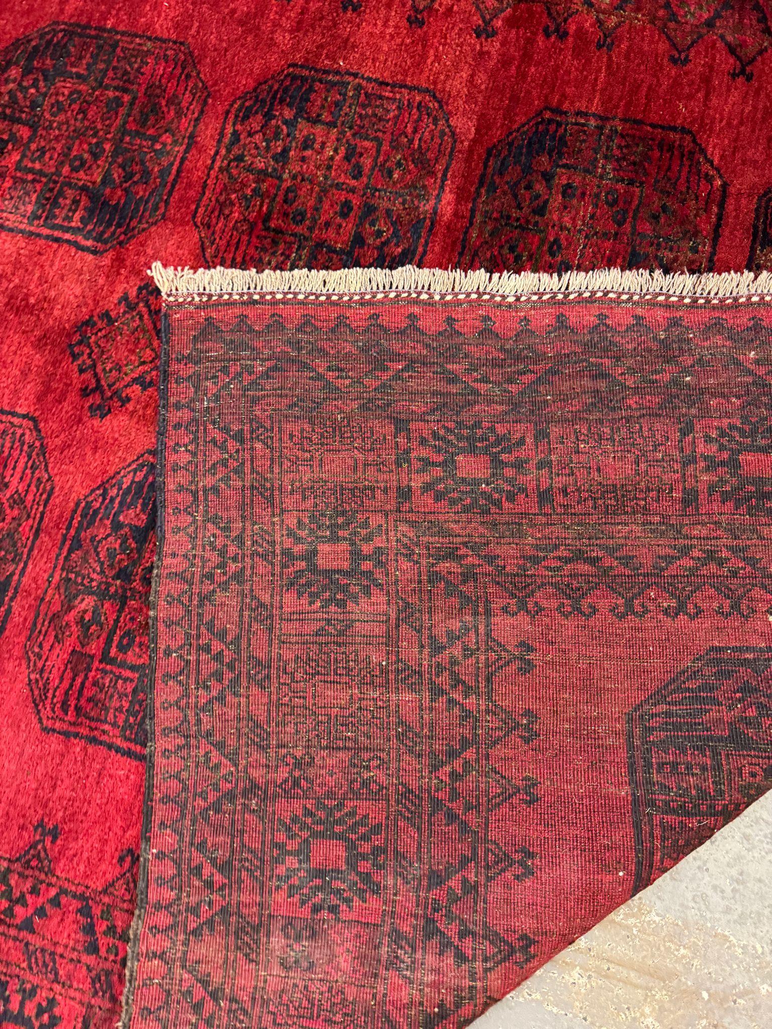 Teinture végétale Tapis de salon rouge Tapis en laine fait à la main Tapis géométrique Afghan Tribal en vente