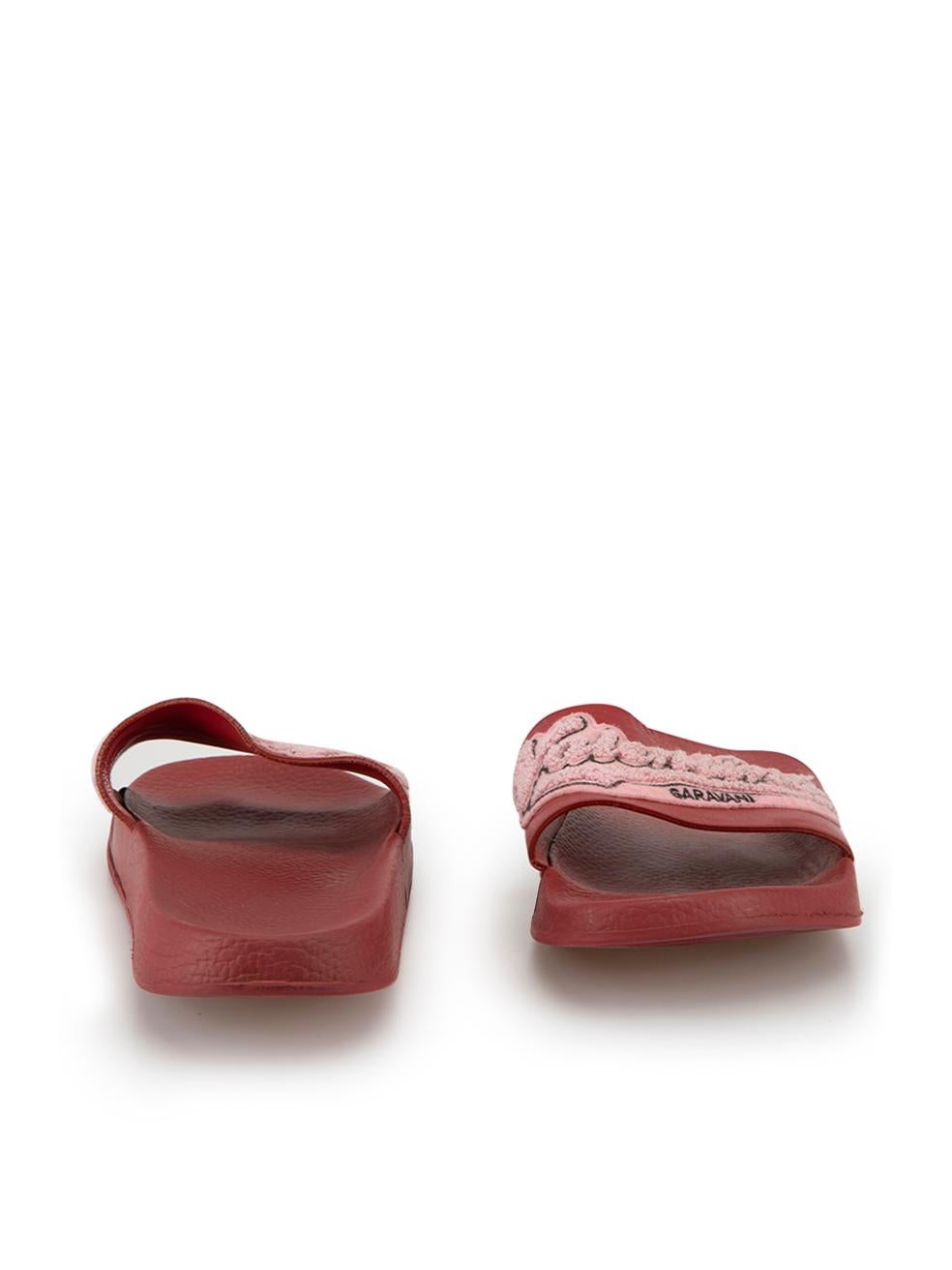 Valentino Red Logo Patch Rubber Slides Size IT 38 In Good Condition For Sale In London, GB