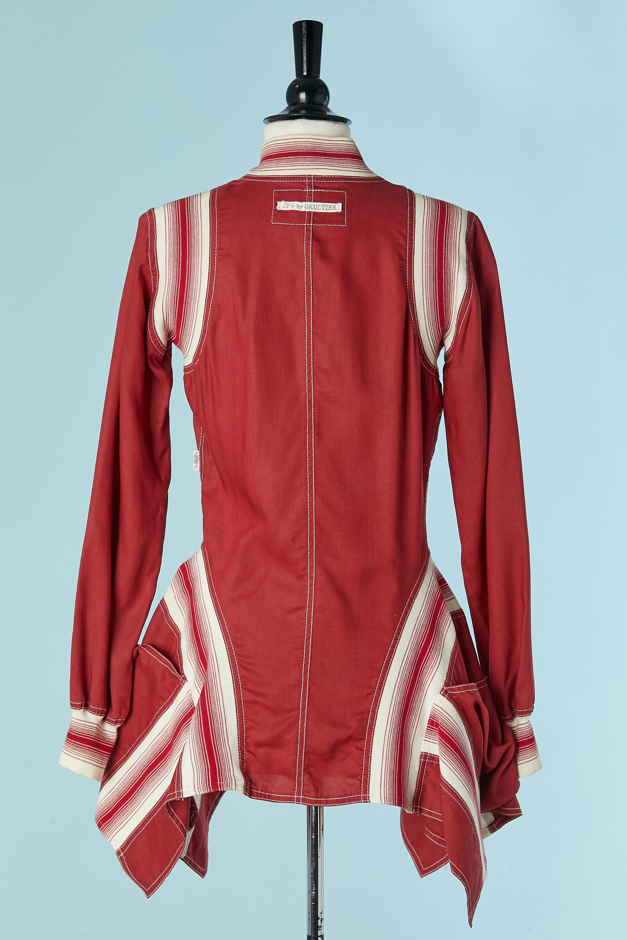 Red long jacket with ribs JPG JEANS For Sale 3