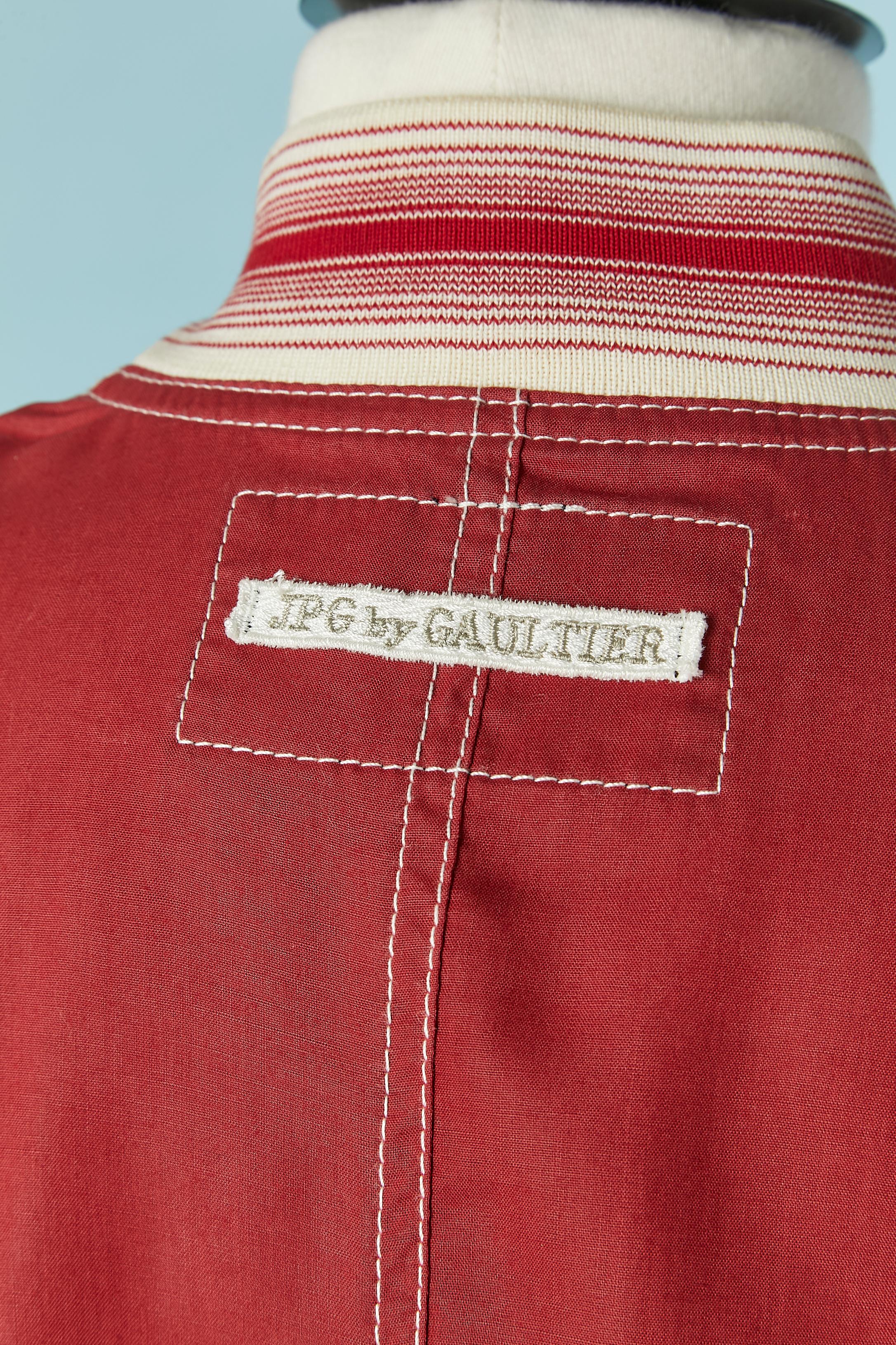 Red long jacket with ribs JPG JEANS For Sale 4
