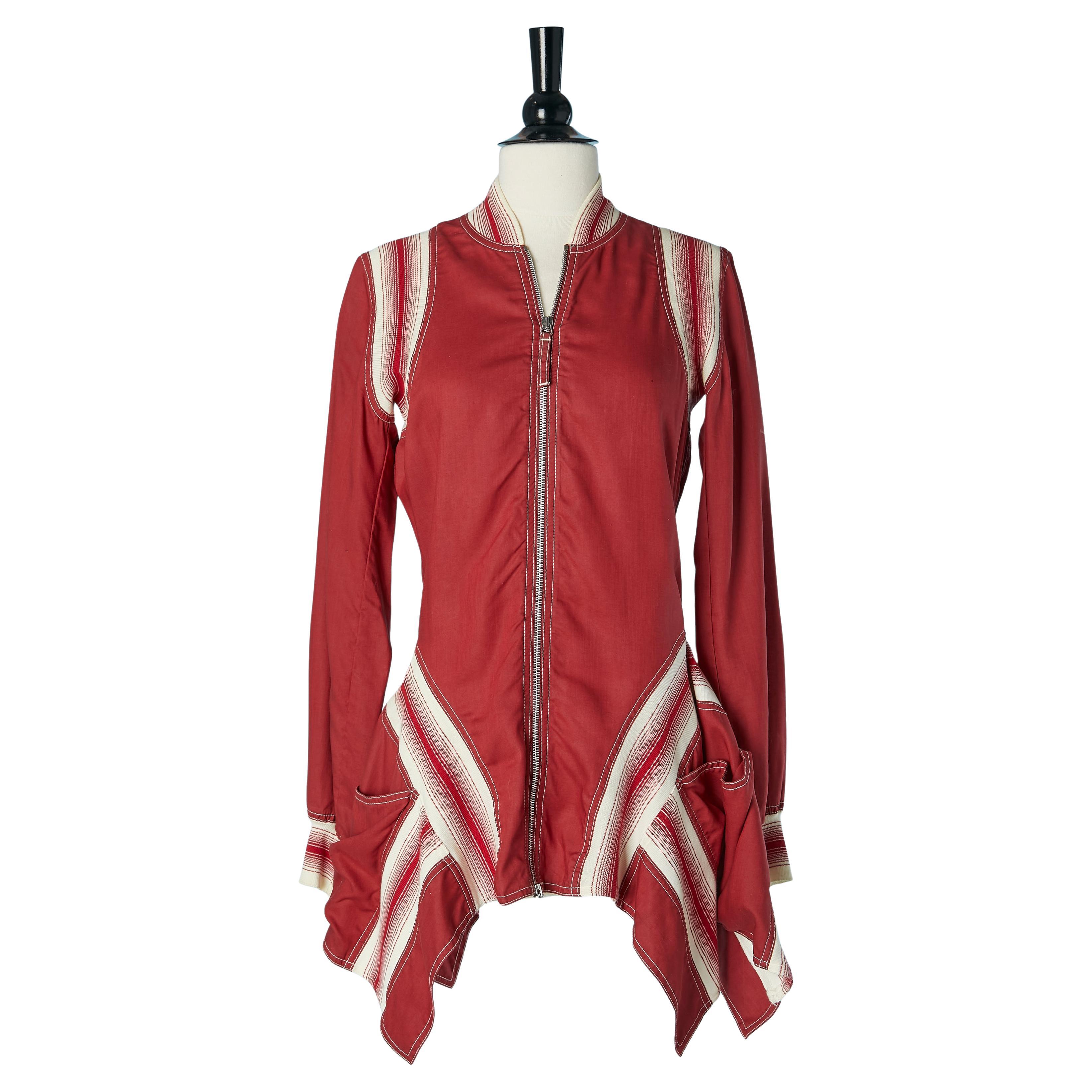 Red long jacket with ribs JPG JEANS For Sale