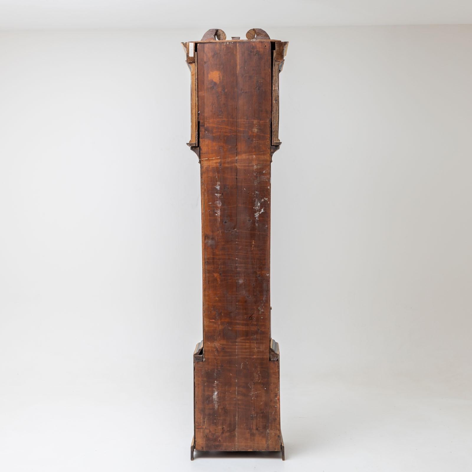 Red Longcase Clock with Chinoiserie Décor, sig. Alex Duncan, Elgin, 19th Century 1