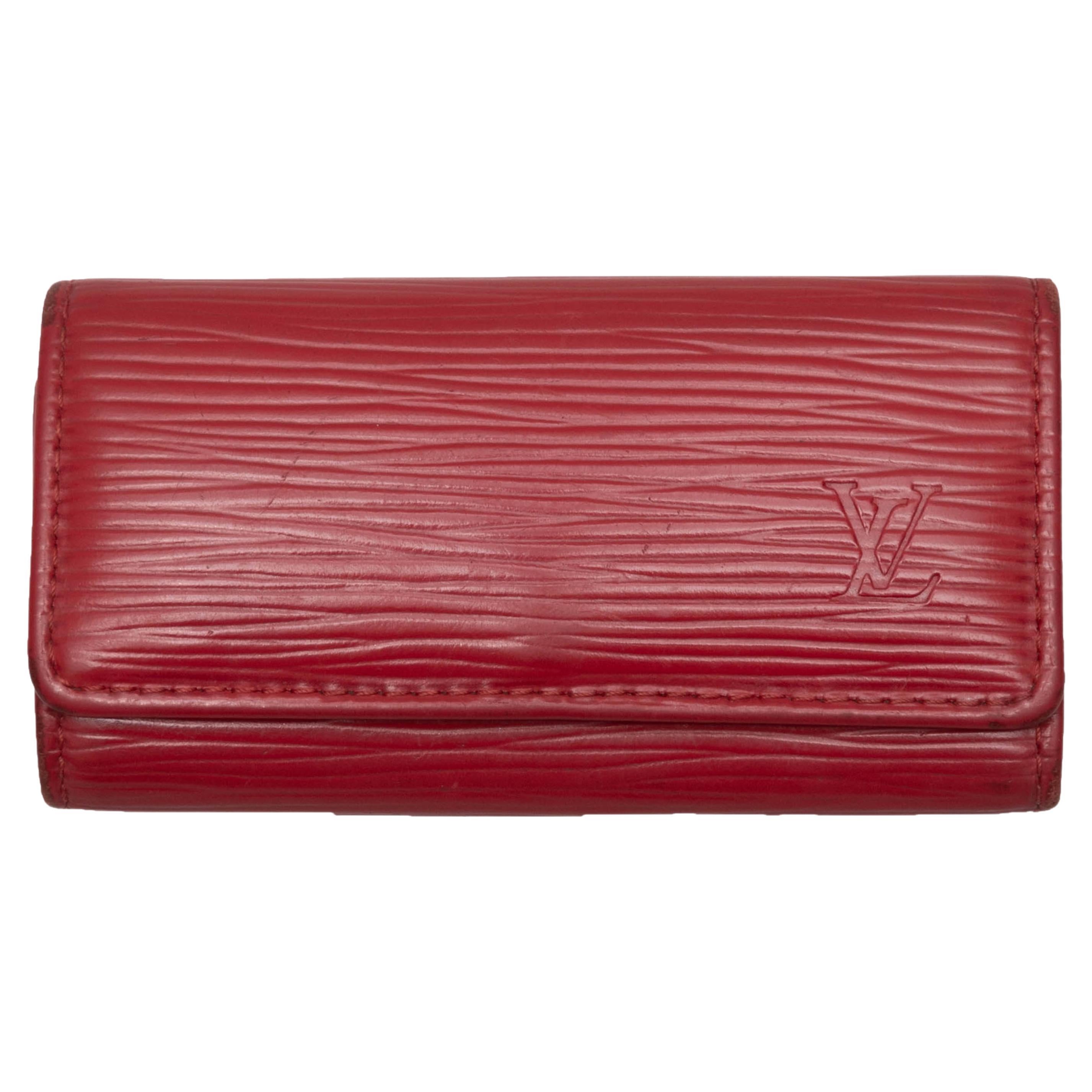Red Louis Vuitton Epi Leather Key Holder For Sale