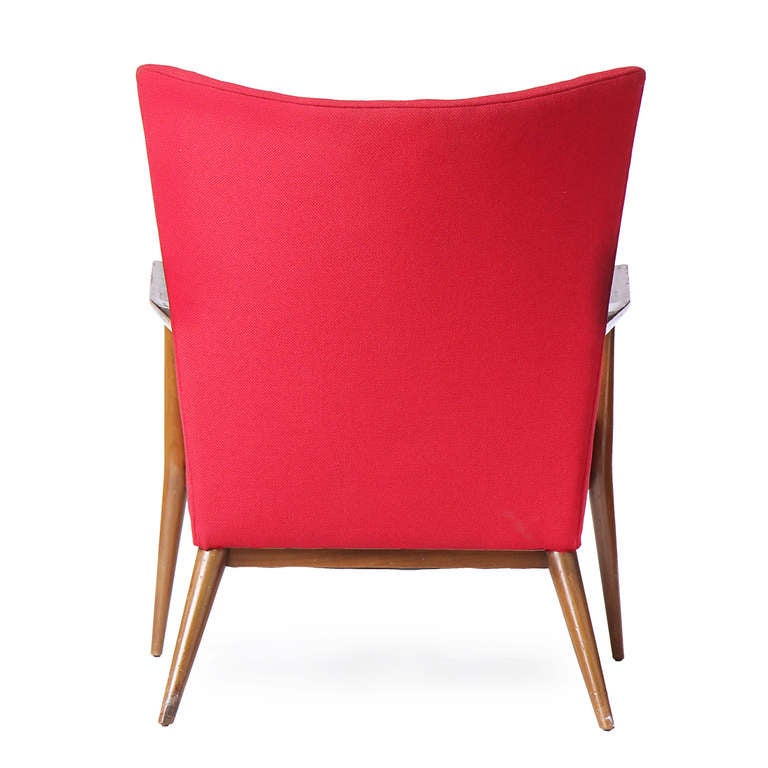 Red Lounge Chair by Paul McCobb In Good Condition For Sale In Sagaponack, NY