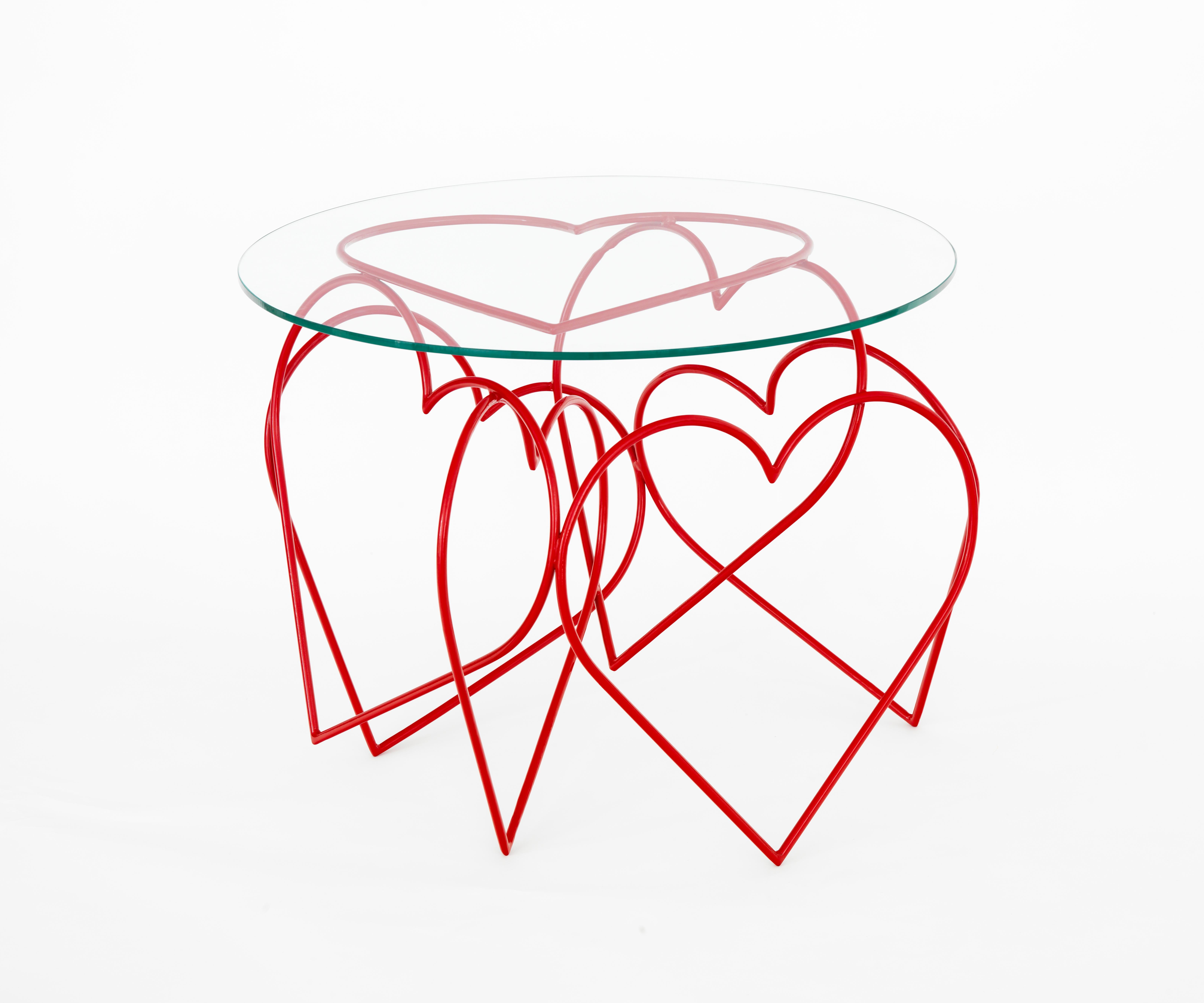 English Red Lovely Table by Roberta Rampazzo For Sale