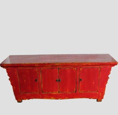 Red Low Media Sideboard