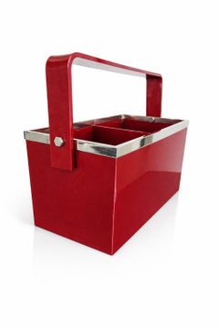 Red Lucite Bottle Stand/Magazine Holder Italy 1960's