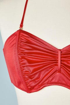 Red lycra draped bikinin Christian Dior NEW