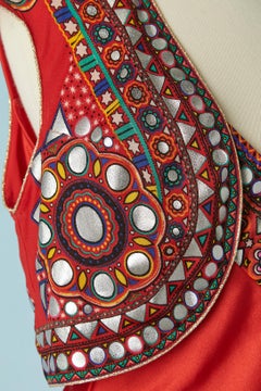 Roter Lycra-Badeanzug mit Boléro-Ensemble Gottex