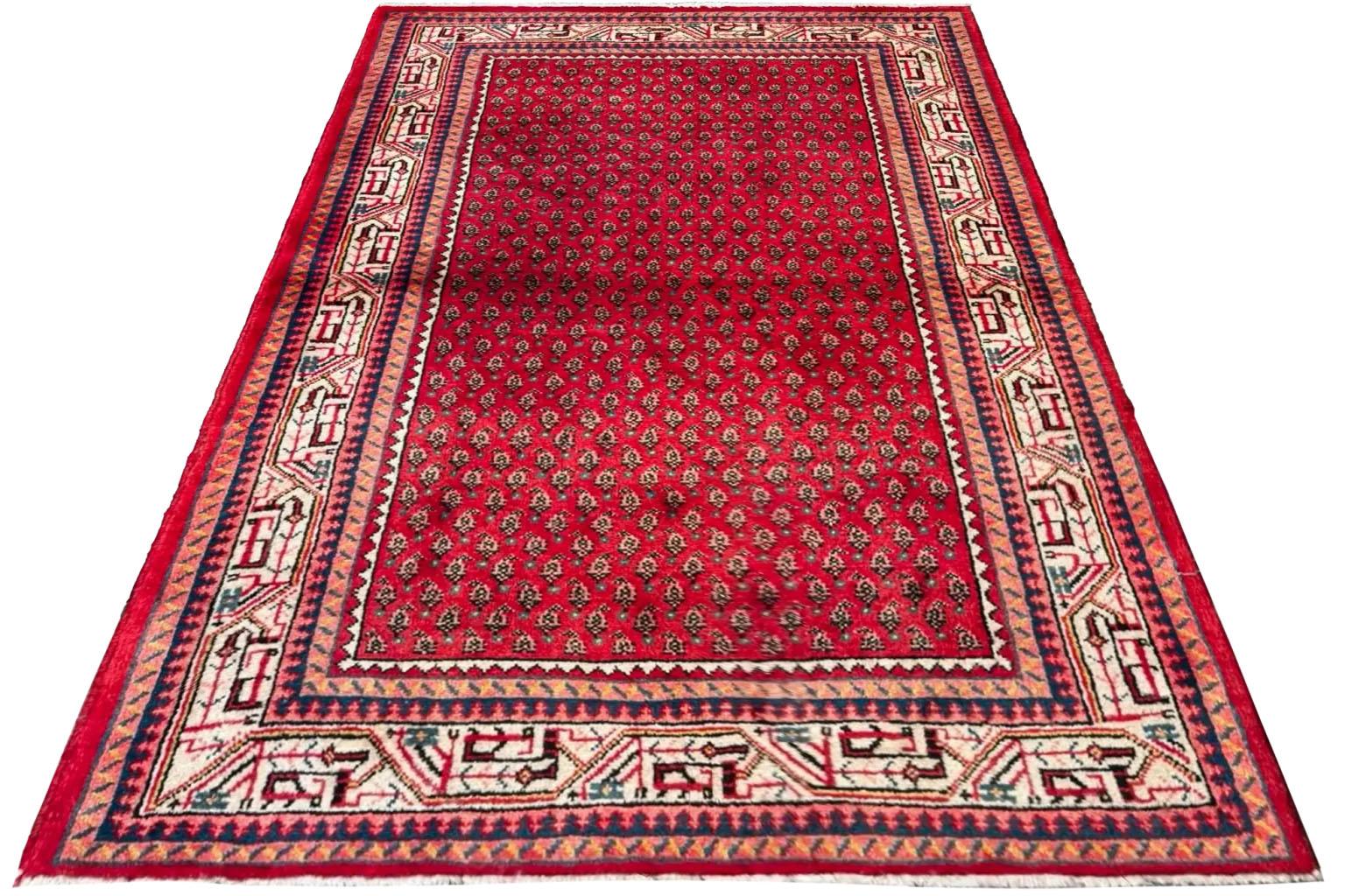 Alfombra Pequeña Mahal Roja - Rojo Llamativo (63x44) Persa en venta
