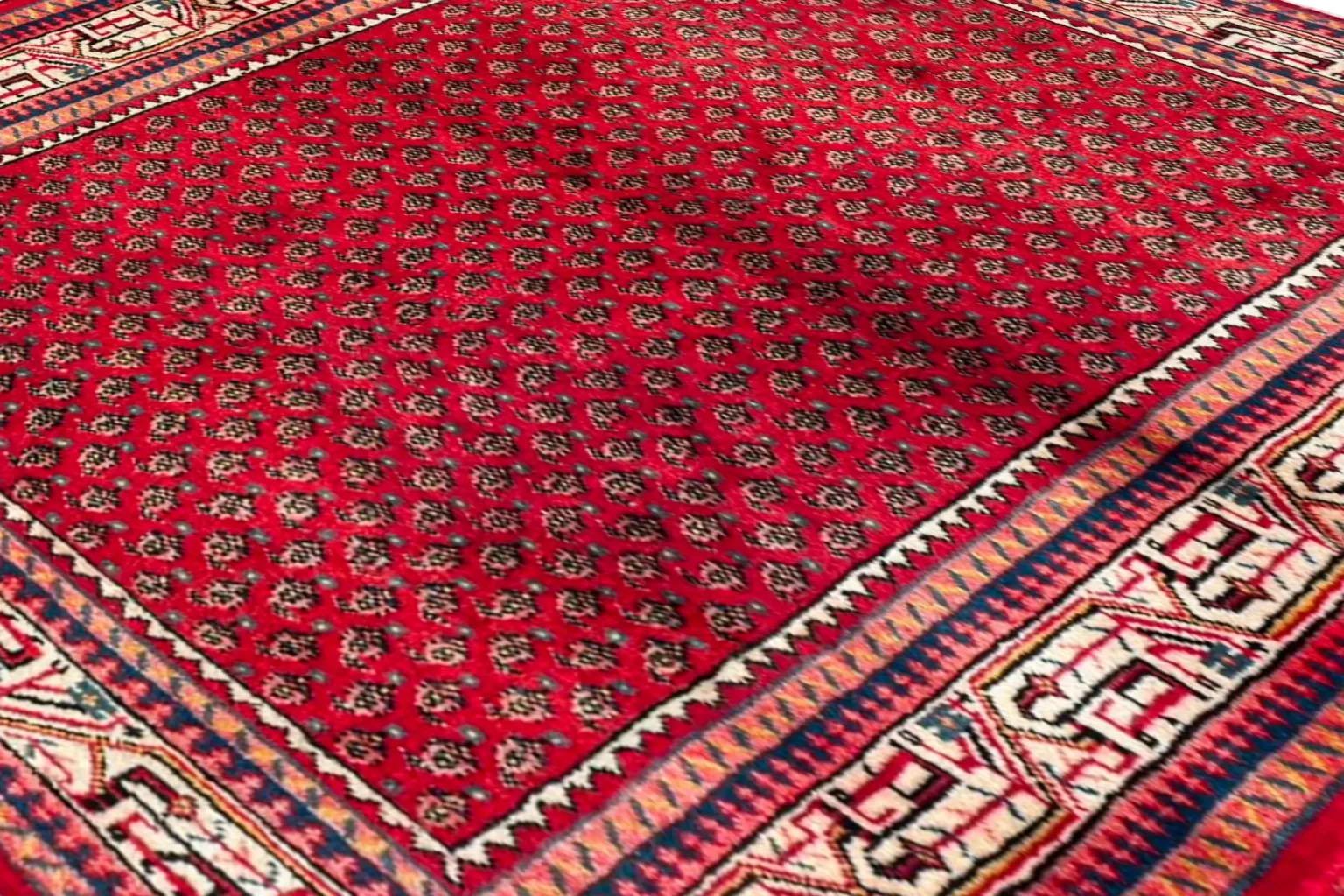 Alfombra Pequeña Mahal Roja - Rojo Llamativo (63x44) Lana en venta