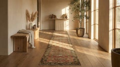 Red Mahal Wool Hand Knotted Rug 5 ft x 10 ft , Floral Lattice Heritage