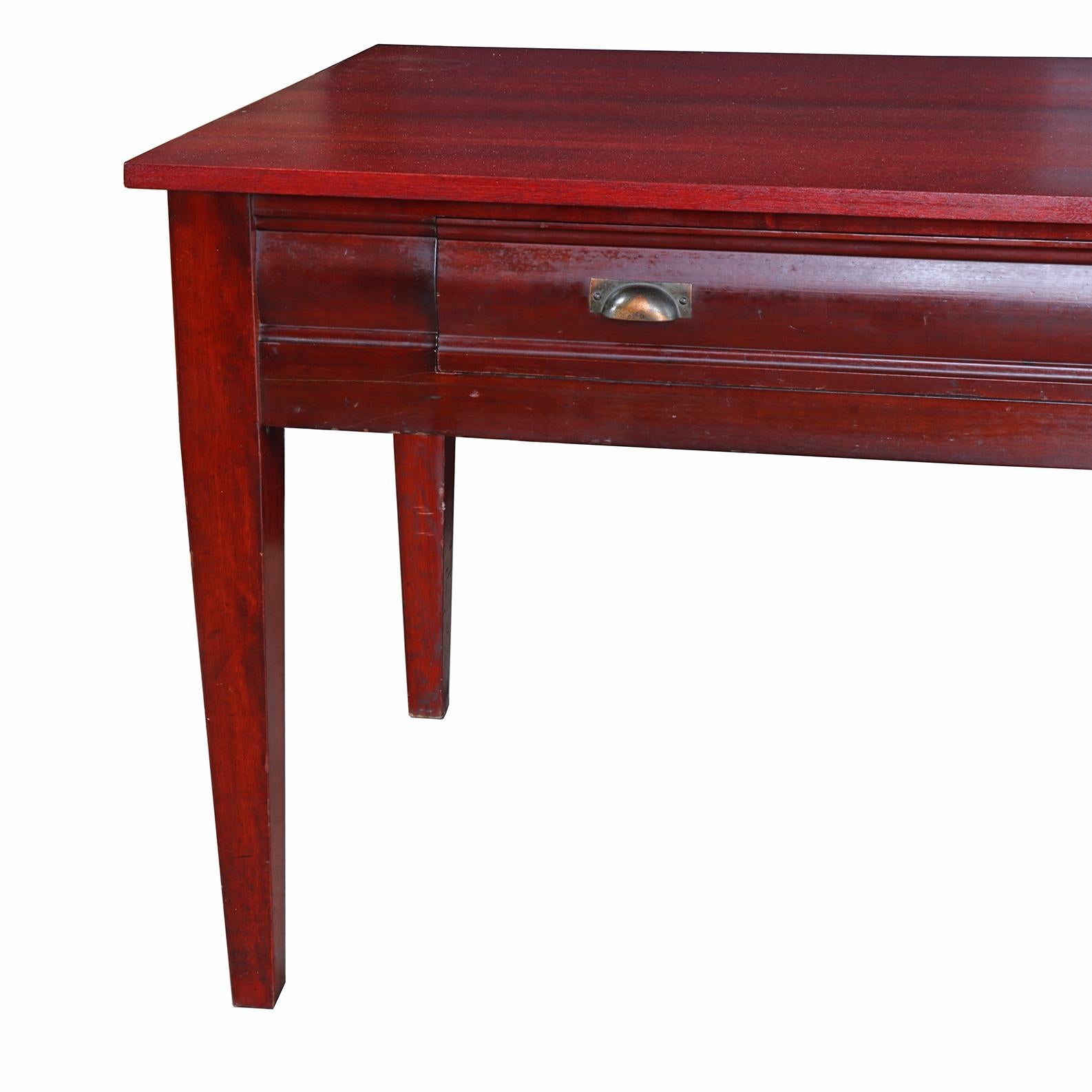 Red Mahogany Writing Desk In Good Condition For Sale In Aurora, OR