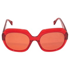 Rote übergroße Acetat-Sonnenbrille Maison Margiela x Mykita in Übergröße