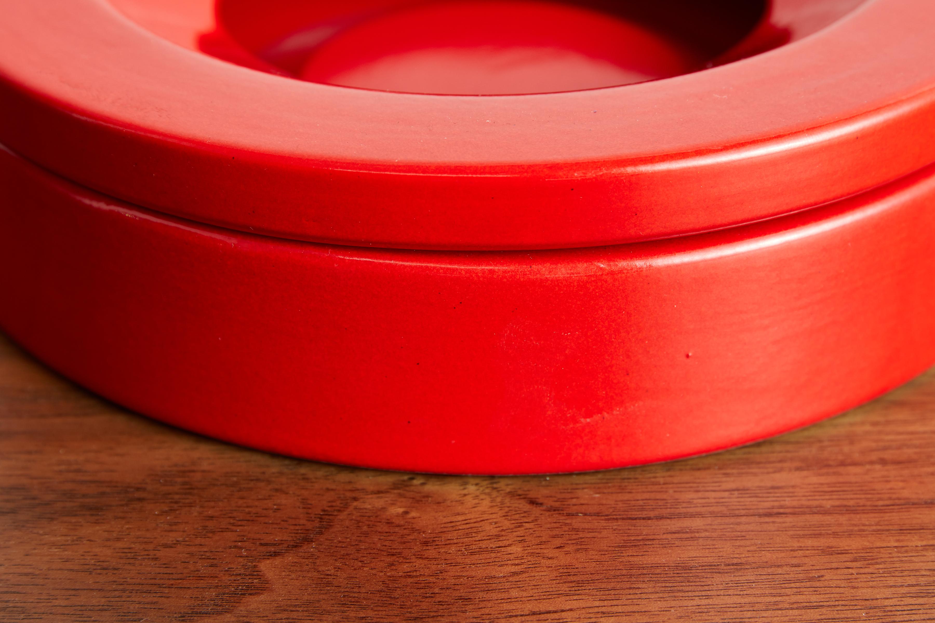 Red Mangiarotti Ashtray For Sale 5