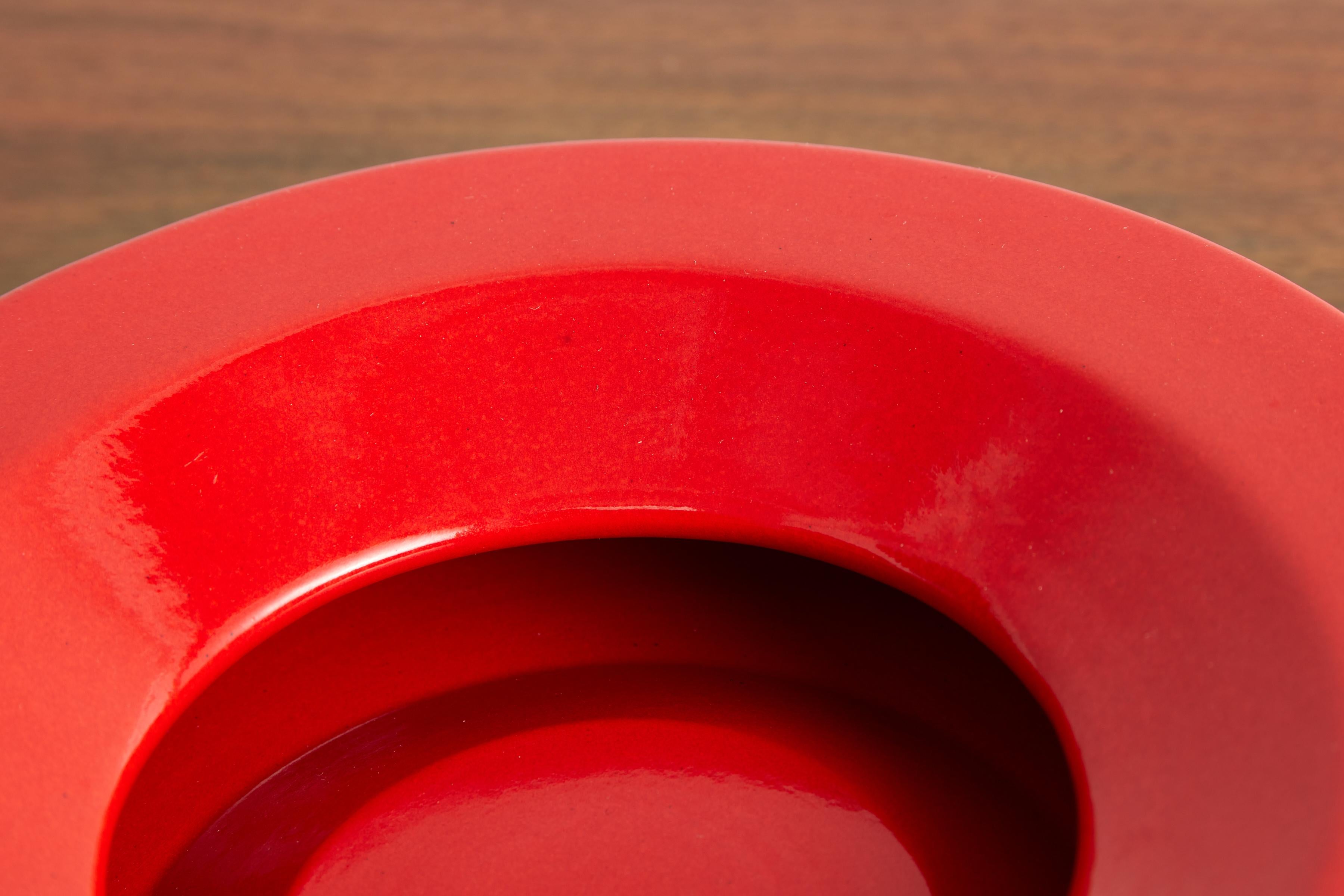 Red Mangiarotti Ashtray For Sale 3