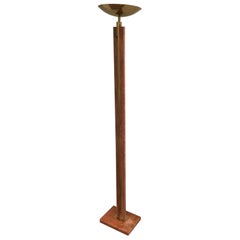 Red Marble and Brass Floor Lamp, French, circa 1970