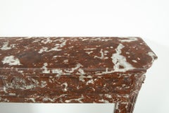 Red Marble Demi-Lune Fireplace Mantel