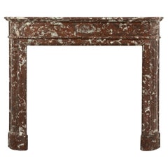 Red Marble Demi-Lune Fireplace Mantel