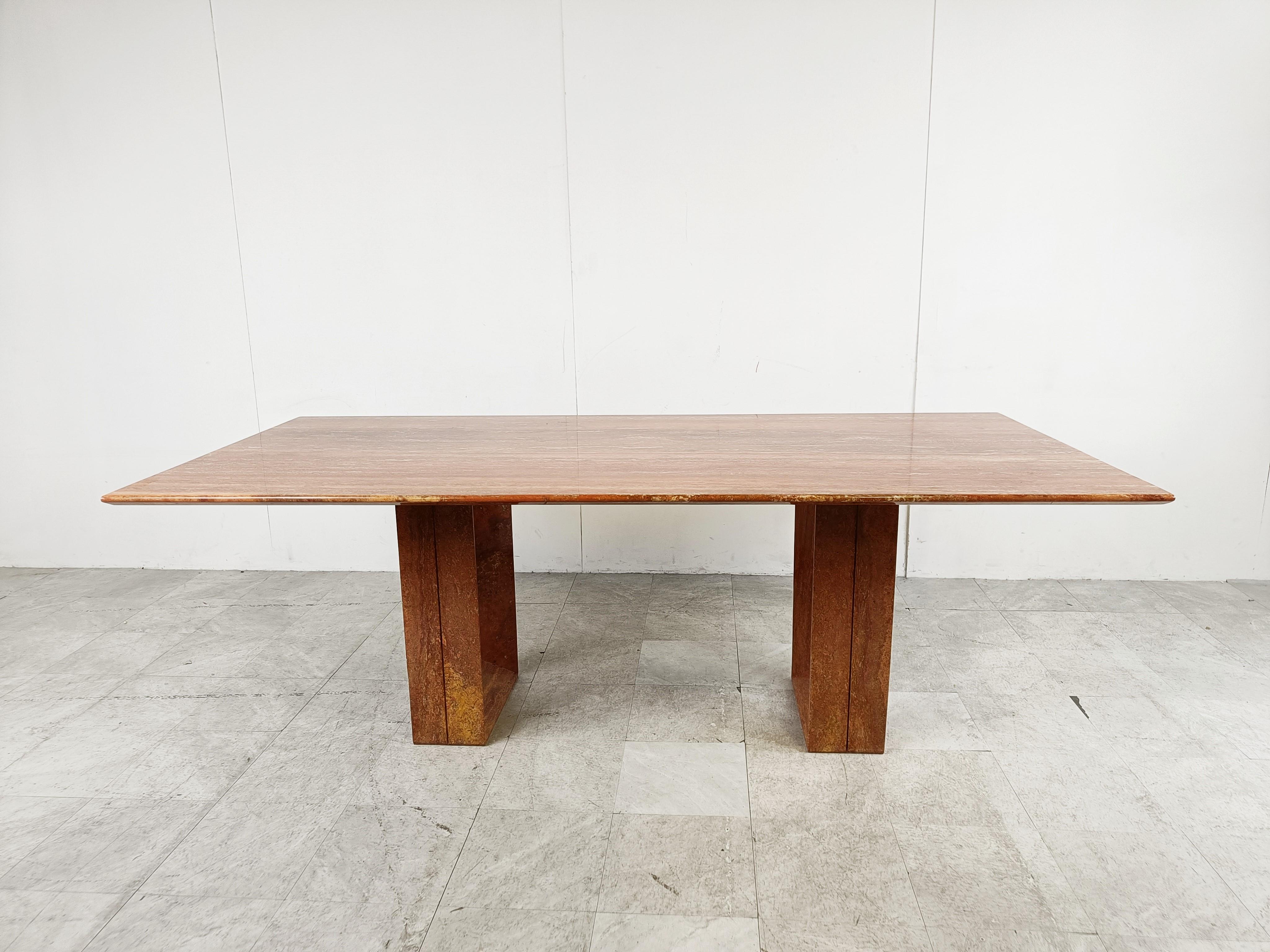 Italian Red Marble Diapason Dining Table by Cattelan, 1970s