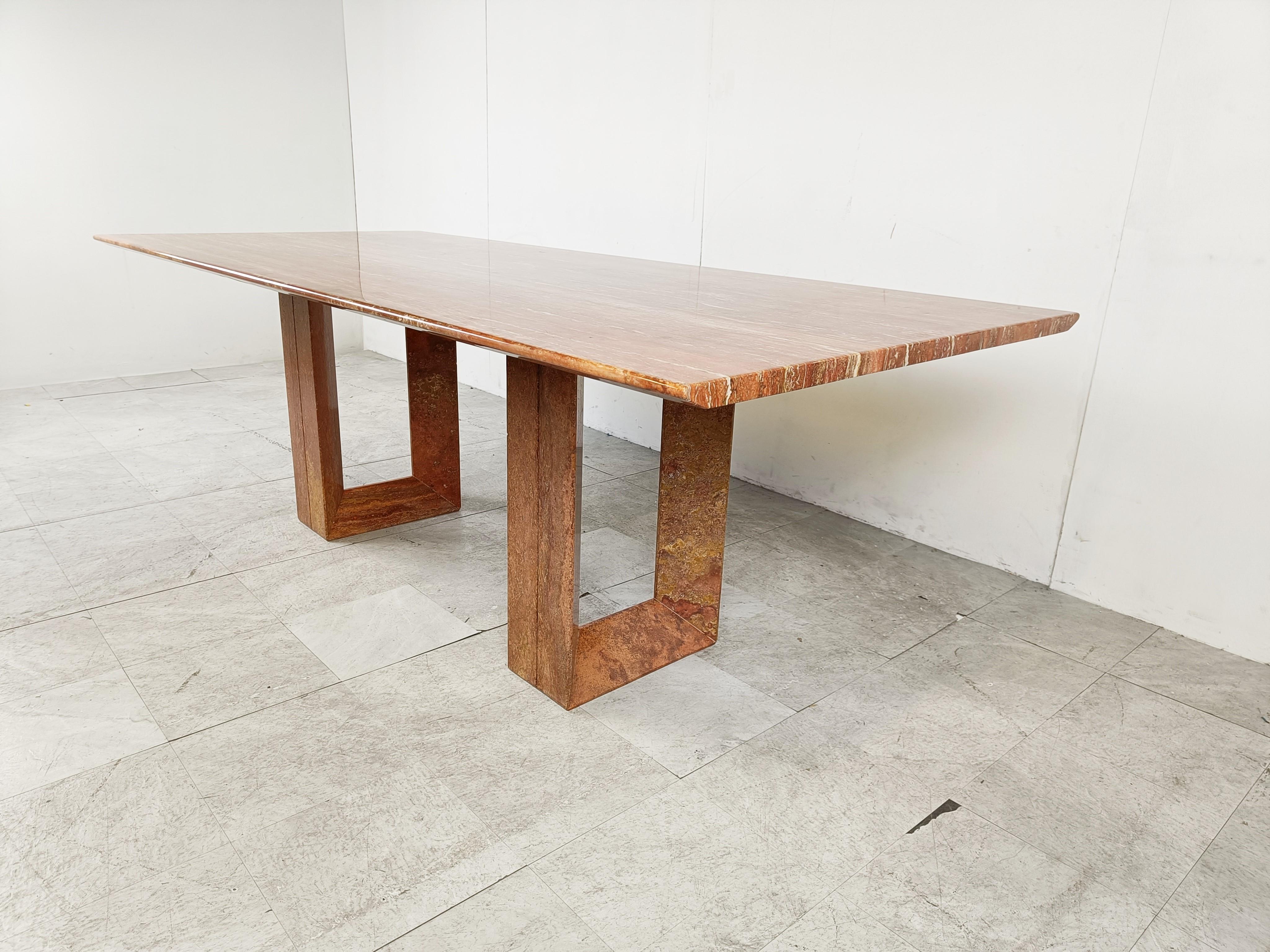 Red Marble Diapason Dining Table by Cattelan, 1970s 1