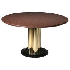 Red Marble Dining Table, Italy, 1970s