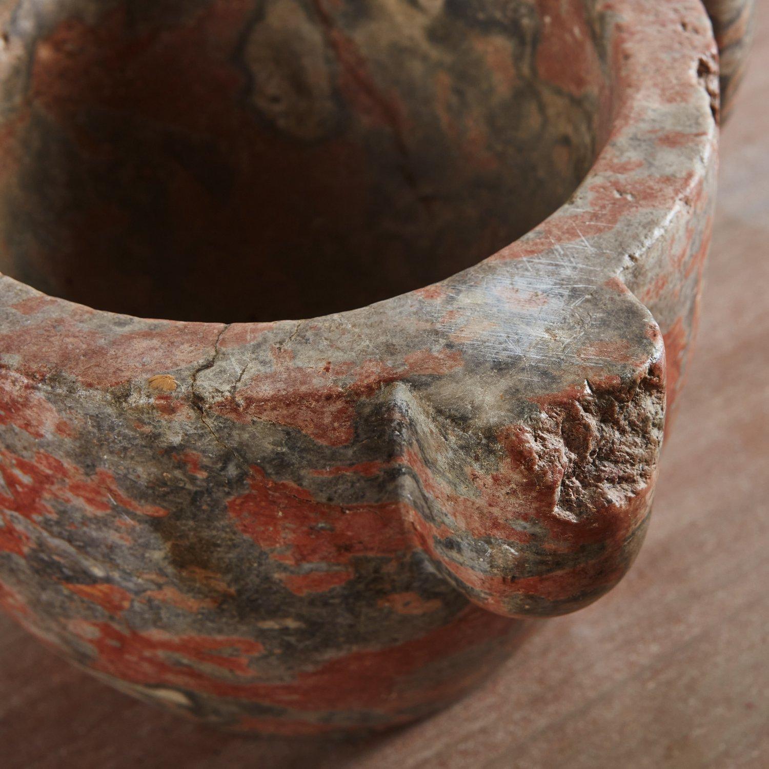 Red Marble Mortar, France 1900s 2