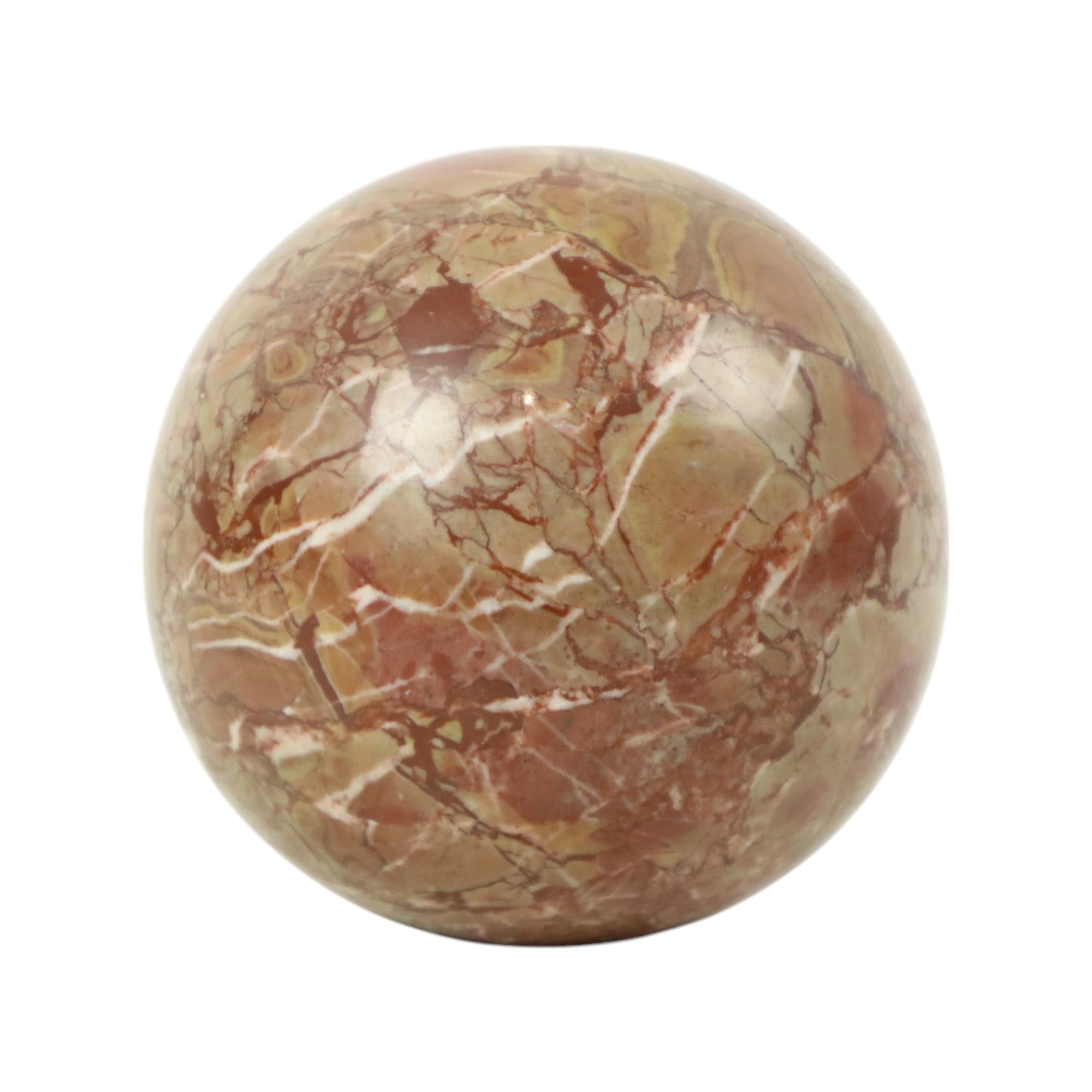 Sfera di marmo rosso Gemma pesante d'epoca lucidata Ball 12cm In condizioni ottime in vendita a Poperinge, BE