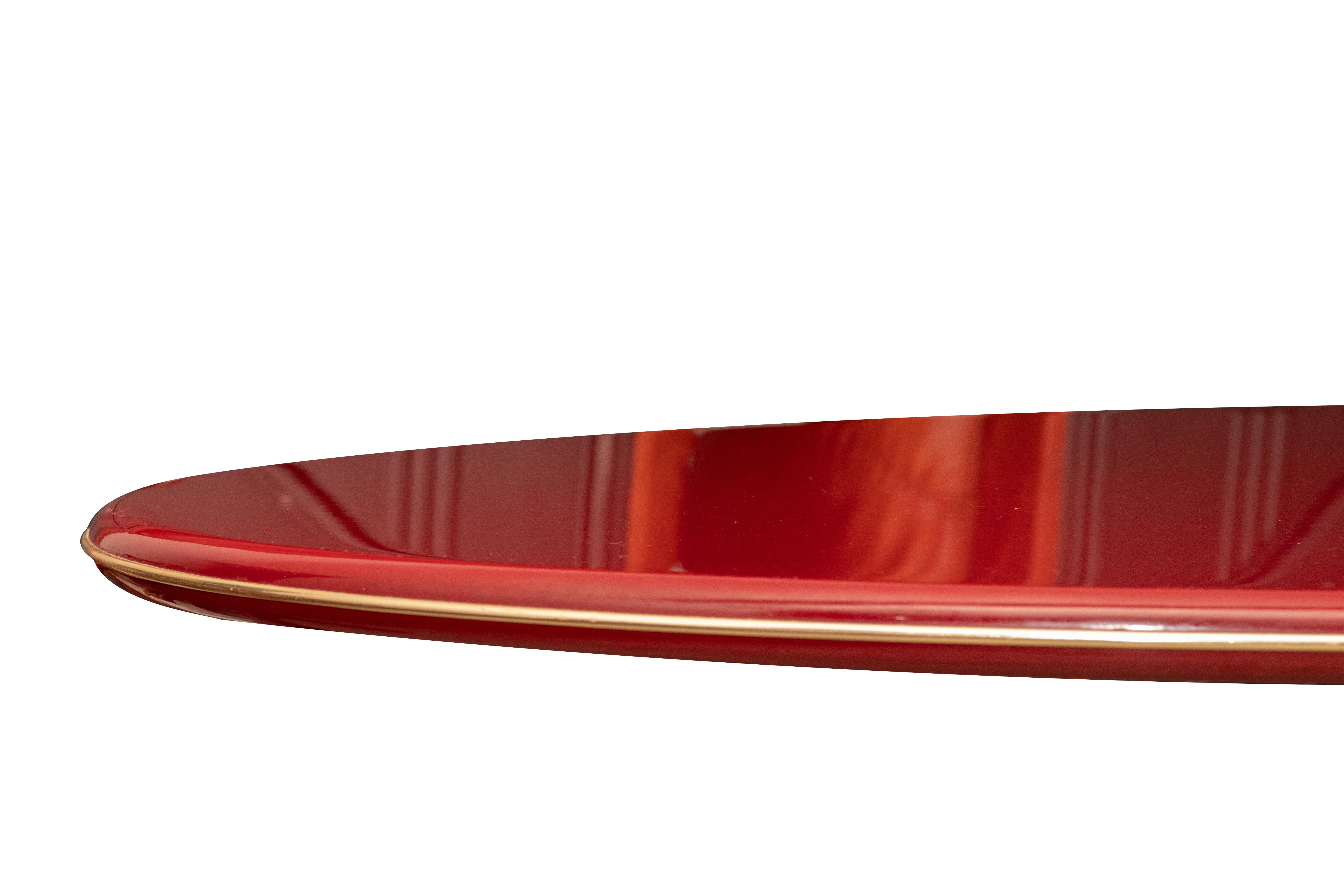 Red Marble Table by Cini Boeri Italy, 1980s In Good Condition In Roma, IT