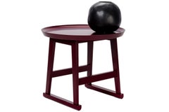 Red Matte Shellac Round Side Table, B&B Italia