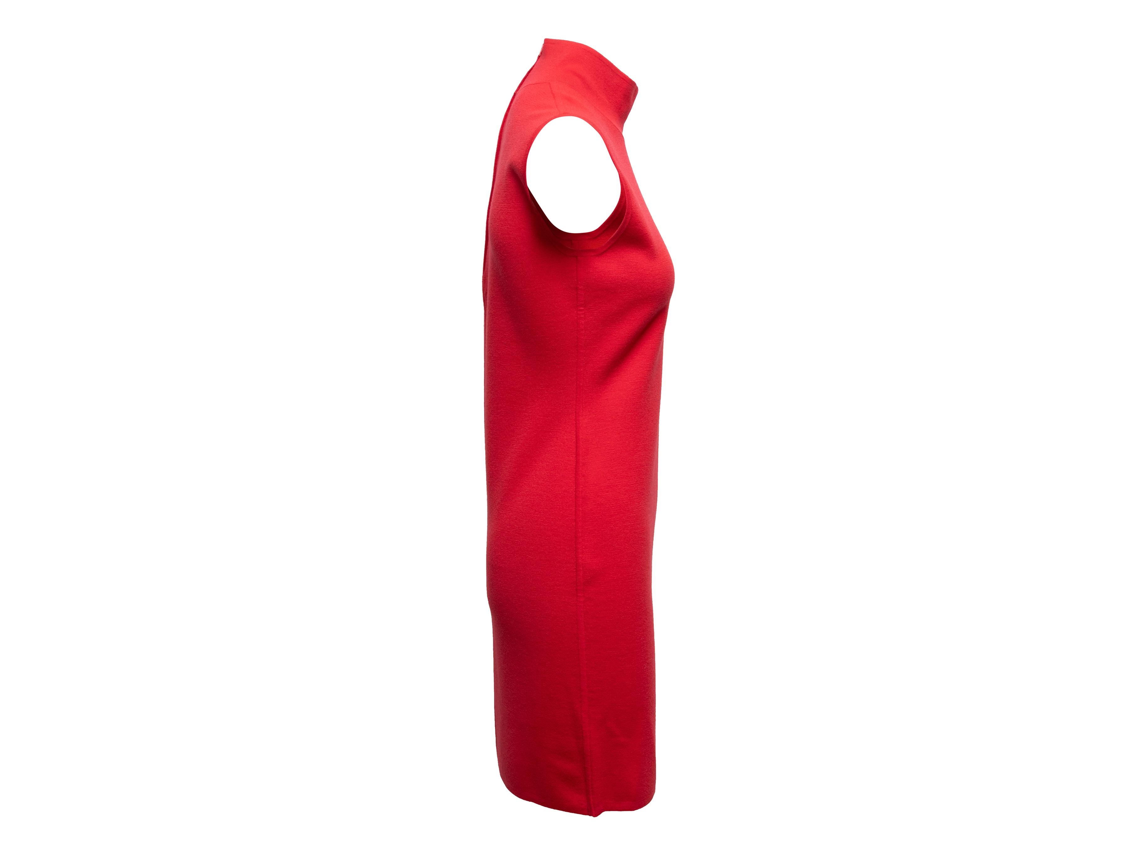 Women's Red Max Mara Virgin Wool Sleeveless Dress Size US M For Sale