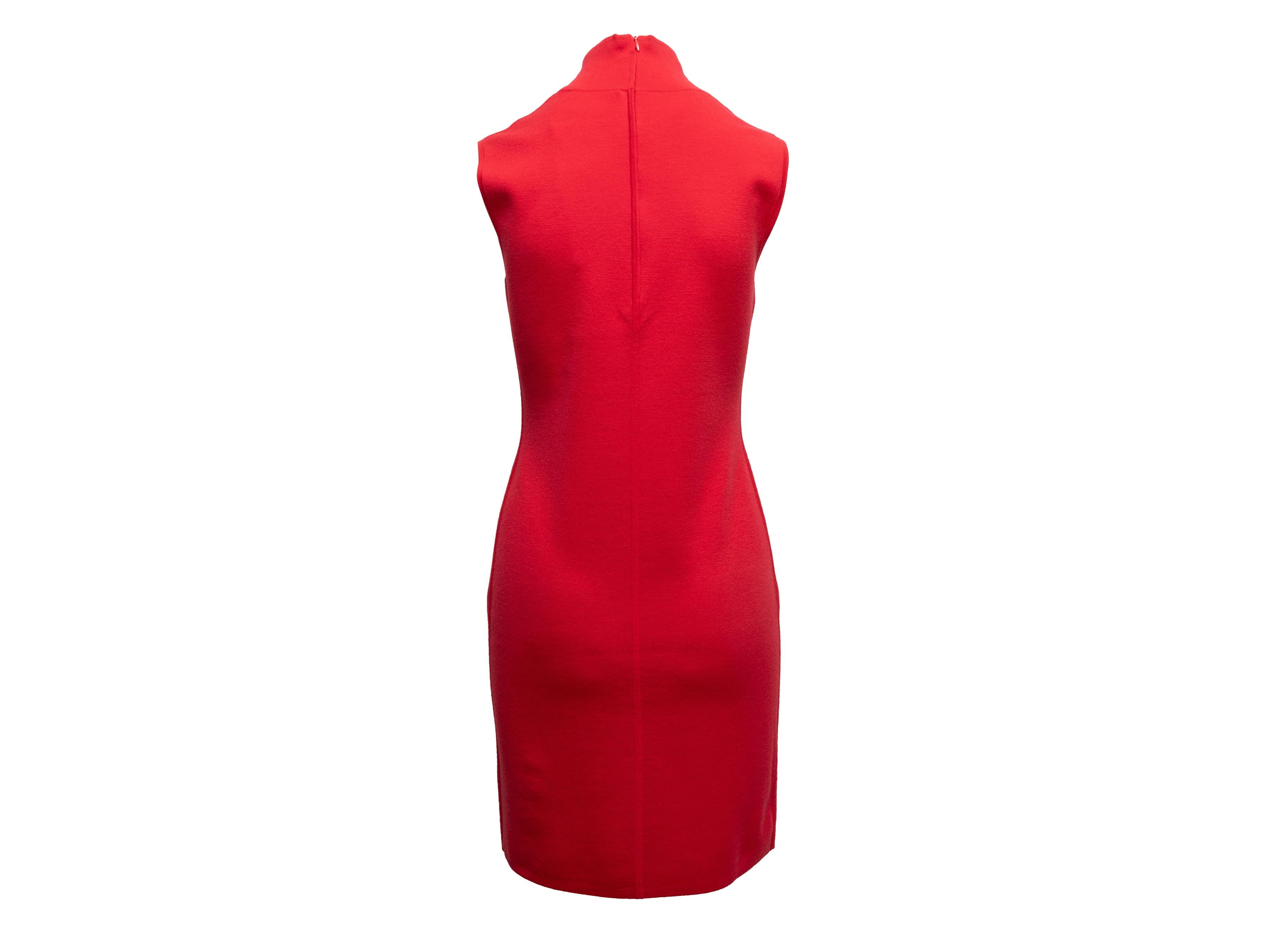 Red Max Mara Virgin Wool Sleeveless Dress Size US M 1