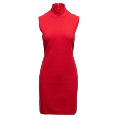 Ärmelloses Max Mara-Kleid aus Schurwolle in Rot, Größe US M