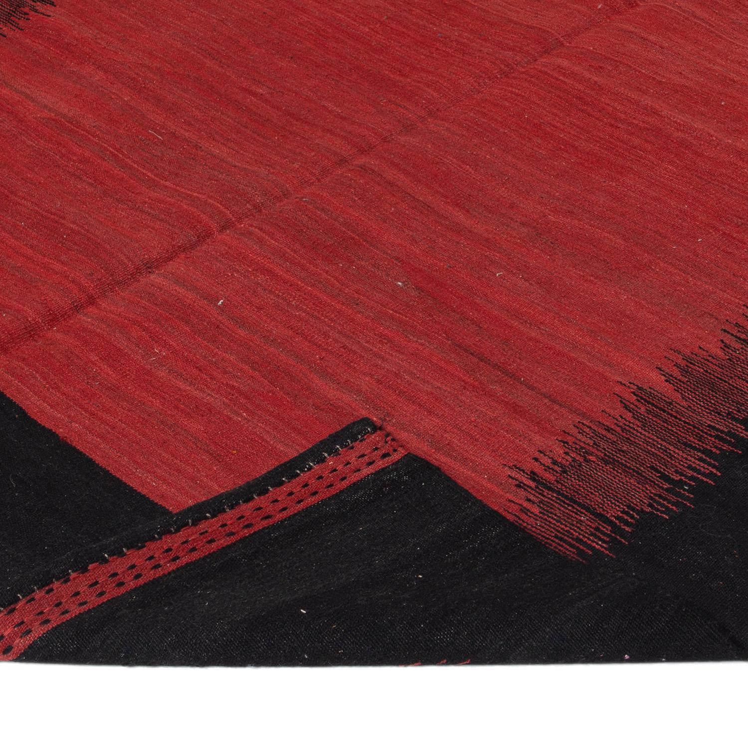 Turkish abc carpet Red Maza Antique Wool Flatweave Rug - 5'9